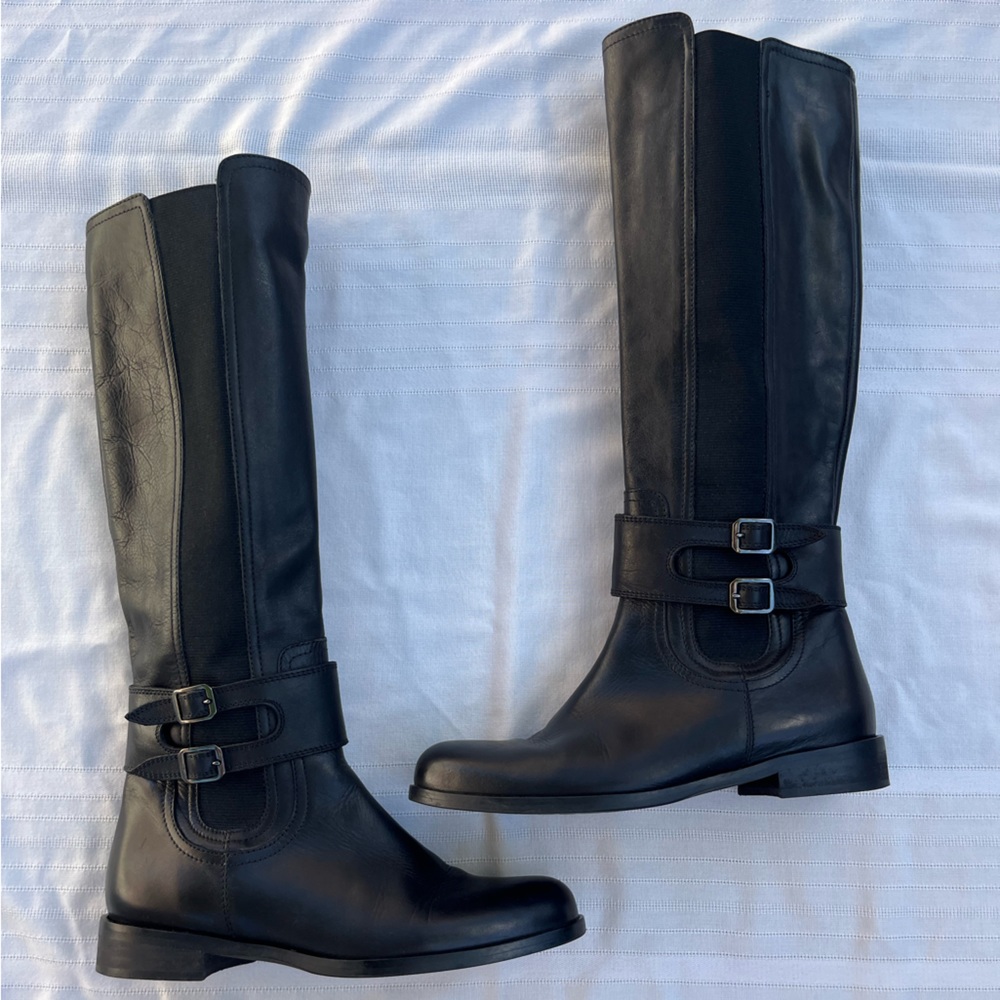 Sesto Meucci for Marni Black Leather Riding Boots